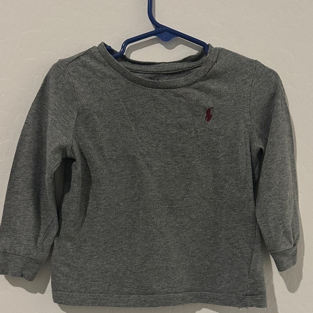 Ralph Lauren Gray Long Sleeve Boys Kids Shirt